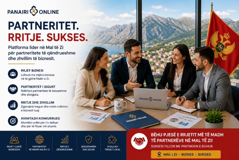 Po kërkojme një përfaqësues ekskluziv në Mal të Zi? Platforma Panairi Online po përzgjedh partnerë për zhvillimin e tregut malazez.